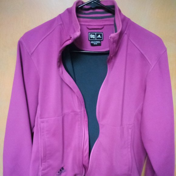 ADIDAS ClimaProof Wind Pink and Grey Full Zip Jacket Size Medium - Picture 1 of 7